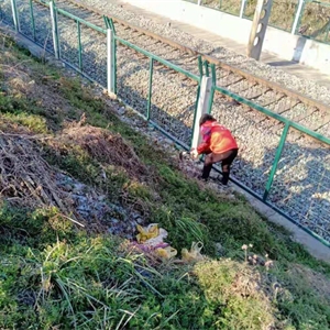 1月18日，西城开发区对铁路沿线垃圾、干杂草进行清理。